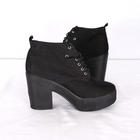 Zara TRF Trafaluc Women's 4" Heel Lace-Up Platform Ankle Boots EU SZ 41 US 10.5 - Picture 3 of 7